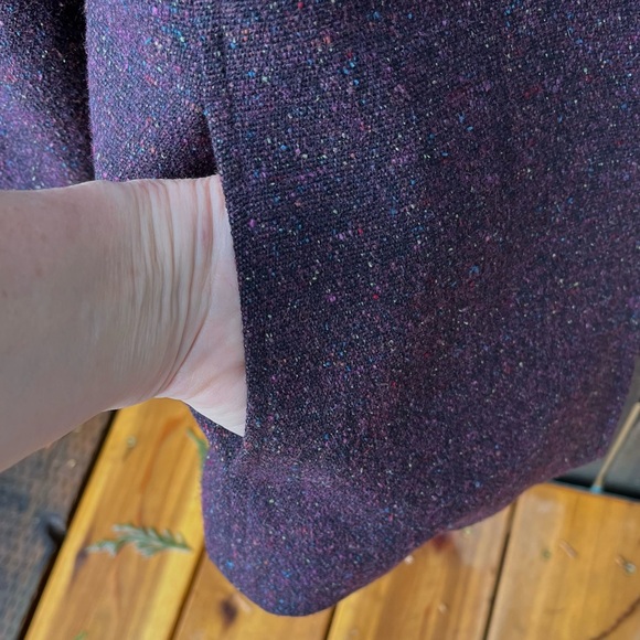 Caslon Wm’s Wool Silk Blend Tweed Blazer Jacket In Purple With Color Flecks Sz 4 - Picture 8 of 16